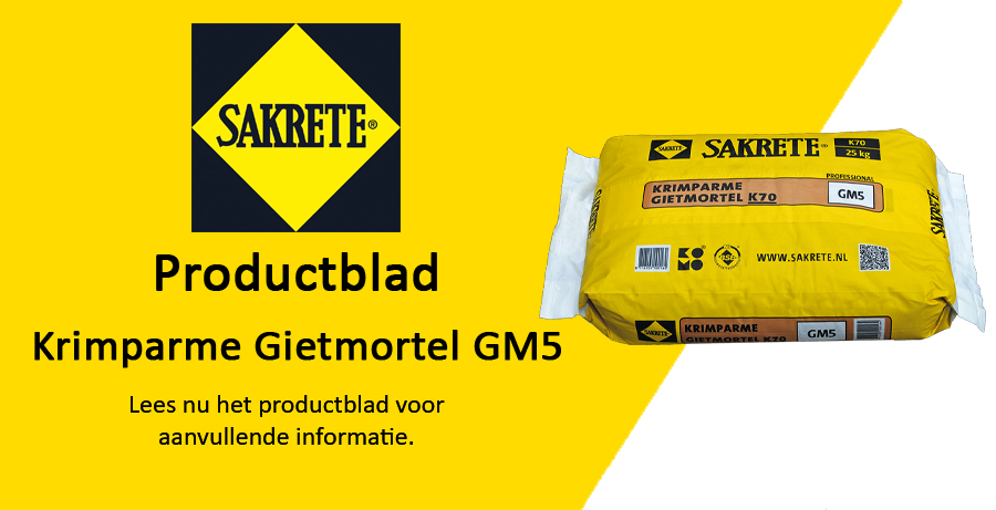 Sakrete Krimparme Gietmortel Productblad