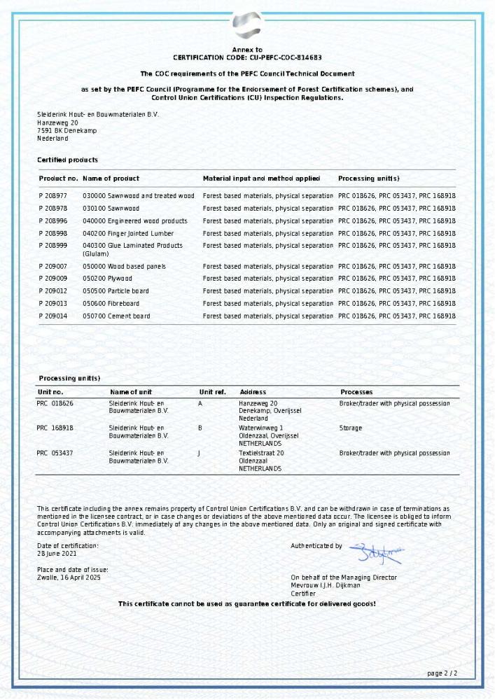 PEFC certificaat 2