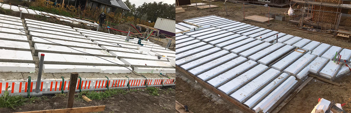 Broodjesvloer leggen met betonnen vloerbalken