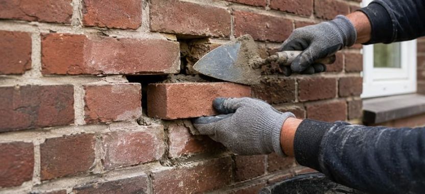 Bakstenen buitenmuur repareren