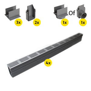 ACO Slimline Startpakket RVS 4 meter