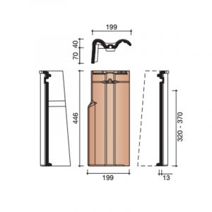 Koramic Modula Gevelpan Rechts - Natuurrood+ (652)