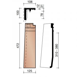 Koramic Actua 10 EB Halve Gevelpan Links - Leikleur Mat Engobe (703)