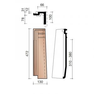 Koramic Actua 10 EB Halve Gevelpan Rechts - Leikleur Mat Engobe (703)