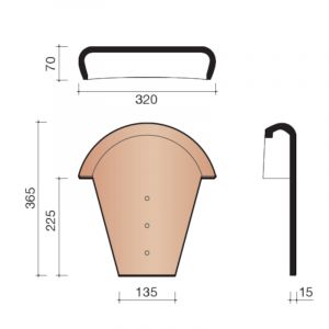 Koramic Begin- En Eindkopplaat Standard Mulden - Leikleur mat Engobe (703)