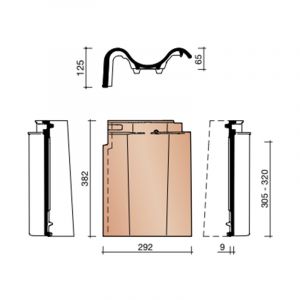 Koramic OVH Vario Gevelpan Links - Natuurrood+ (652)