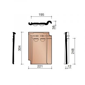 Koramic Tuile du Nord 44 Ventilatiepan