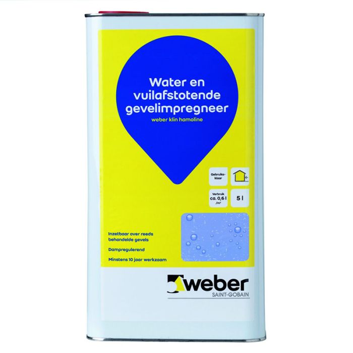 Weber klin Hamoline gevel impregneer 5 Liter Weber klin Hamoline gevel impregneer 5 Liter