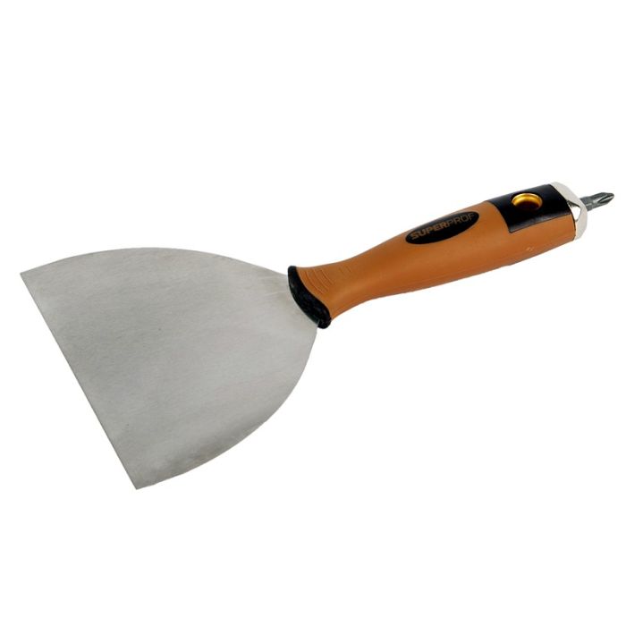 Super Prof Spachtelmes Roestvrij Staal 150mm - inclusief schroefbit Super Prof Spachtelmes Roestvrij Staal 150mm - inclusief schroefbit