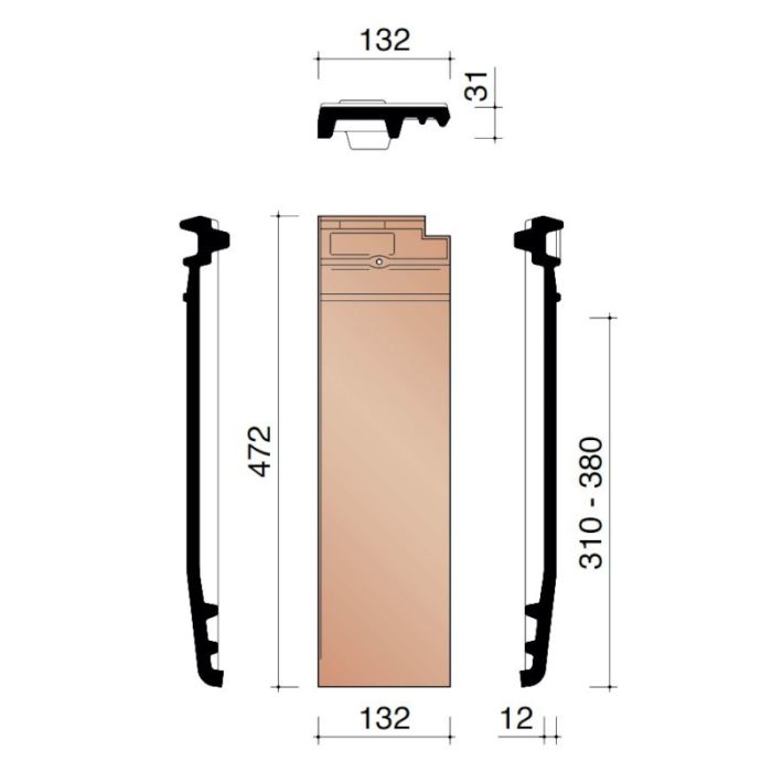 Koramic Actua 10 EB Halve Pan Zonder Zijsluiting