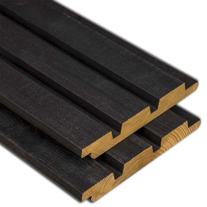 ModiWood Colour Triple Channel Zwart 18x140 mm