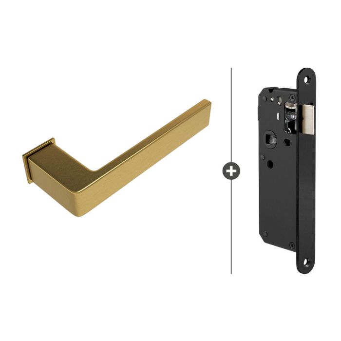 Skantrae Hang- en Sluitwerkpakket Quadrate 28 minimal - Mat Messing (818) HR Skantrae Hang- en Sluitwerkpakket Quadrate 28 minimal - Mat Messing (818) HR