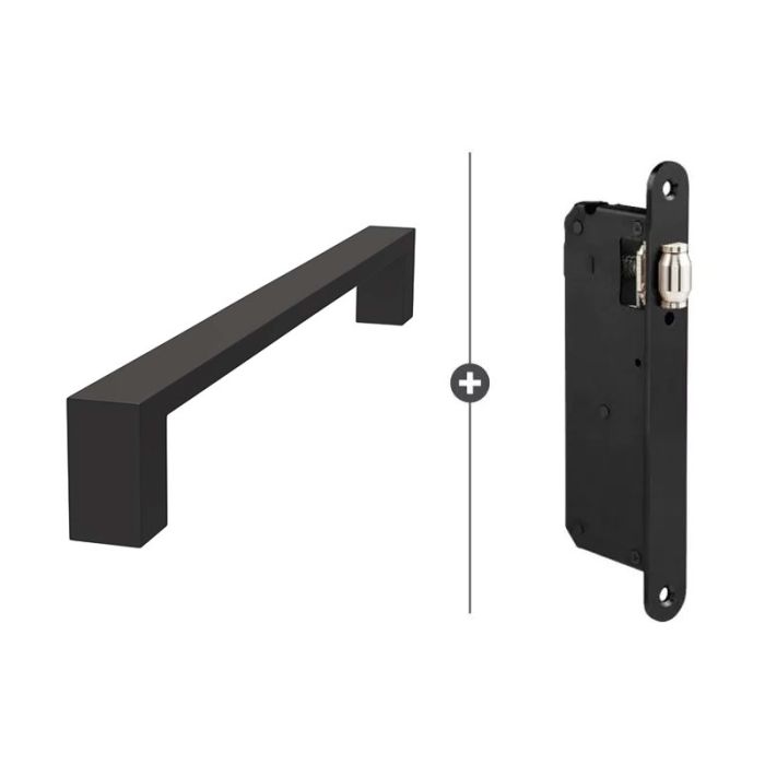 Skantrae Hang- en Sluitwerkpakket Quadrate Deurgreep Zwart (2119) Skantrae Hang- en Sluitwerkpakket Quadrate Deurgreep Zwart (2119)