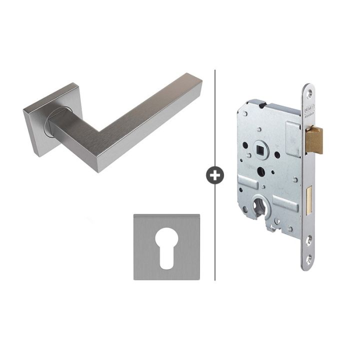 Skantrae Hang- en Sluitwerkpakket Squared 20 Regular - Cilinderslot - RVS (2060) pakket