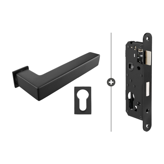 Skantrae Hang- en Sluitwerkpakket Squared 20 Minimal - Cilinderslot - Mat Zwart (826) HR