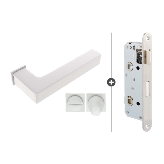 Skantrae Hang- en Sluitwerkpakket Squared 20 Minimal - Vrij- en Bezetslot - Wit (854) 