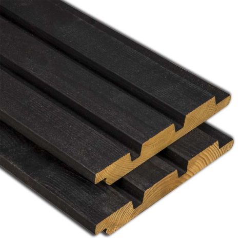 ModiWood Colour Triple Channel Zwart 18x140x4200 mm