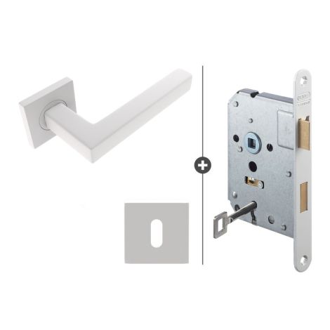 Skantrae Hang- en Sluitwerkpakket Squared 20 Regular - Klavierslot - Wit (2057) 