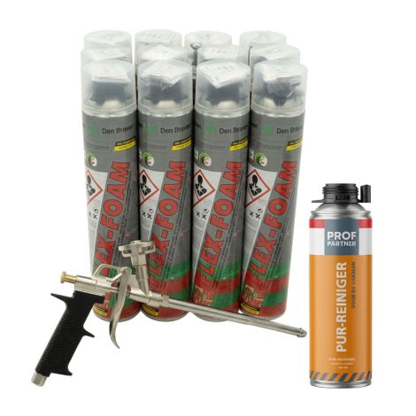 Zwaluw Flexibele Pur-set  - Purschuim + Reiniger + Pistool HR