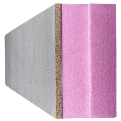 Geïsoleerde Kantplank XPS 1250x150x90 + 10 mm grijs HR