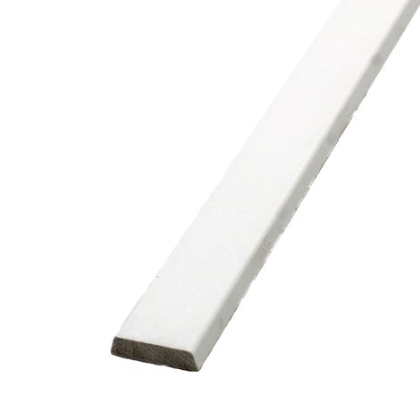 Hardhouten Koplat Wit Gegrond - 12x45x4900 mm