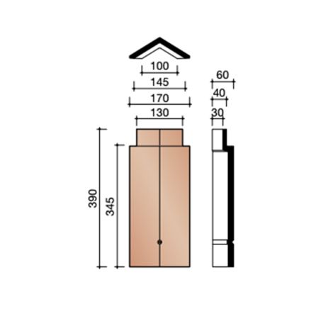 Koramic Hoekige Hoekkepervorst Leipan 301 - Natuurrood (600)