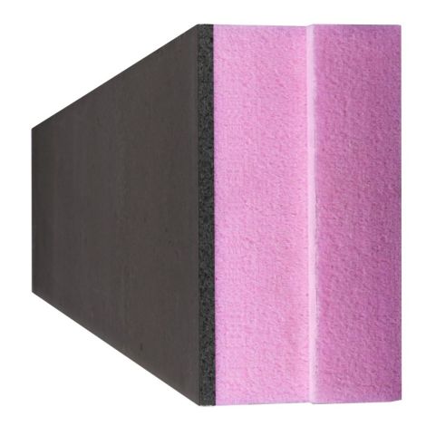 Geïsoleerde Kantplank XPS 1250x150x90 + 8 mm Antraciet HR