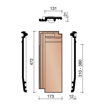 Koramic Actua 10 EB Halve Pan - Leikleur Mat Engobe (703)