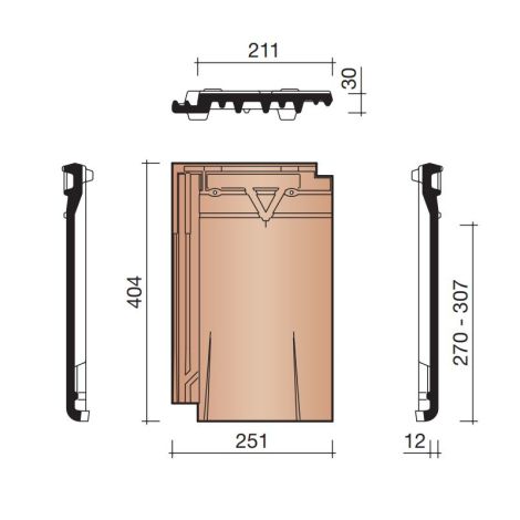 Koramic Datura Ventilatiepan - Natuurrood+ (652)