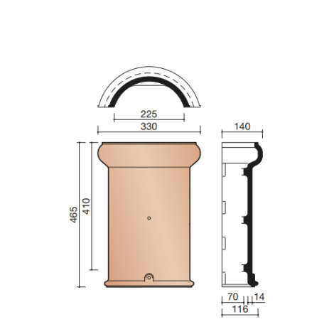 Koramic Halfronde Vorst Standard Mulden - Natuurrood (600)