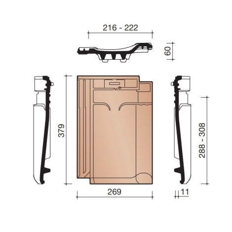 Koramic VHV Klassiek Ventilatiepan - Blauw Gesmoord (706)