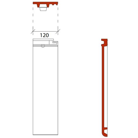 Monier Tuile Plat Halve Linker Eindpan
