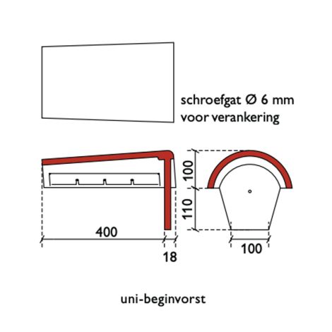 Monier Uni-Beginvorst Novo+ Hollands Rood