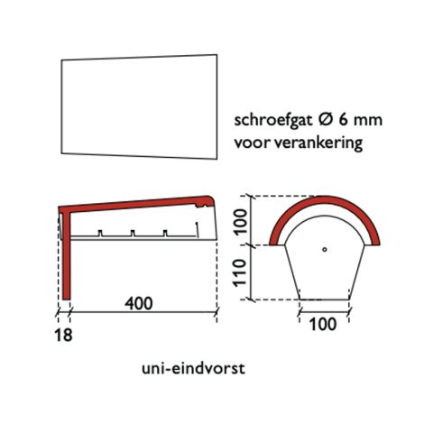 Monier Uni-Eindvorst Novo+ Hollands Rood