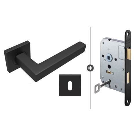 Skantrae Hang- en Sluitwerkpakket Squared 20 Regular - Klavierslot - Mat Zwart (2053) 