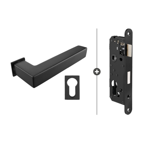 Skantrae Hang- en Sluitwerkpakket Squared 20 Minimal - Cilinderslot - Mat Zwart (826) HR