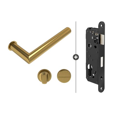 Skantrae Hang- en Sluitwerkpakket Orbit 19 Minimal - Vrij- en Bezetslot - Mat messing (943)