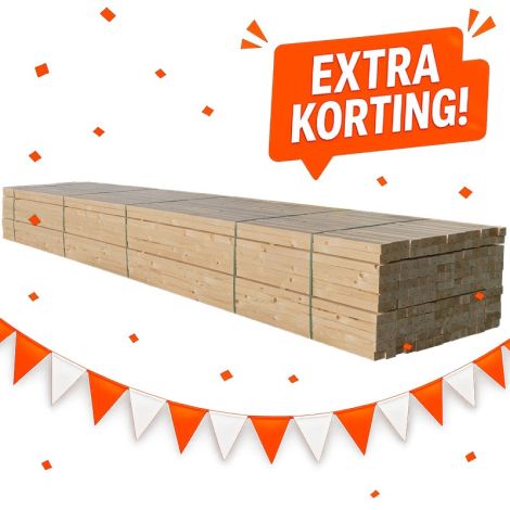 Vuren Geschaafd 50x100 (44x95) - Voordeelpak à 132 Stuks Hoofdafbeelding WK