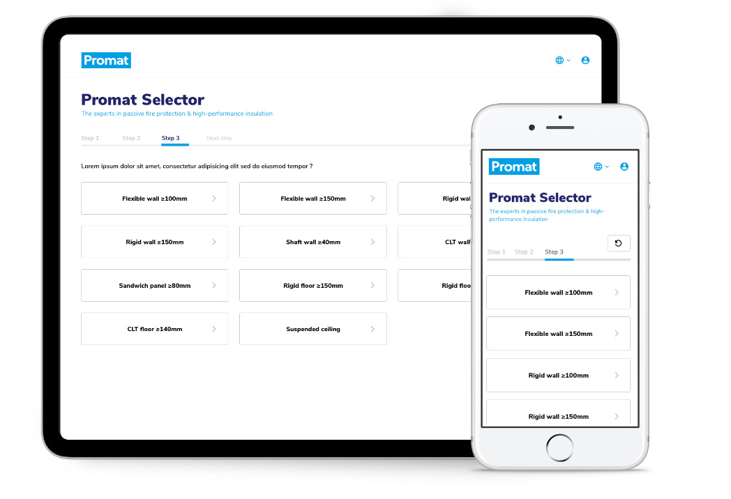 Promat Selecter app 