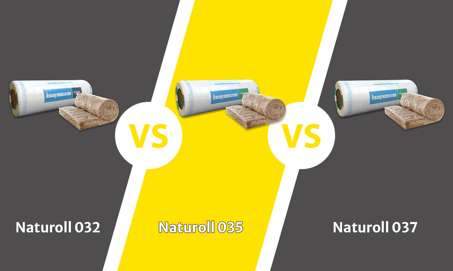 Wat is het verschil tussen Knauf Naturoll 032, 035 en 037?