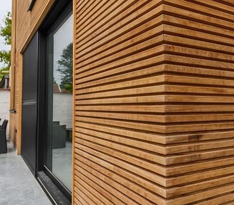 Thermowood gevelbekleding voorbeeld