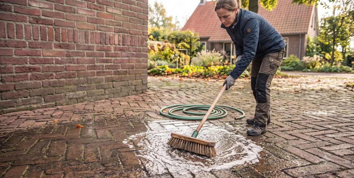 Stap_4_gebakken_klinkers_schoonmaken_klinkers_schrobben
