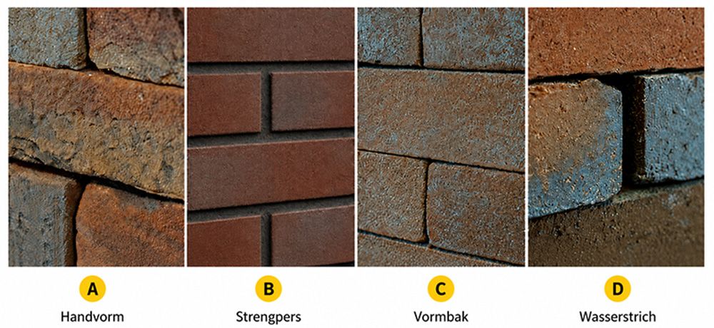 Voorbeelden van structuren van metselstenen