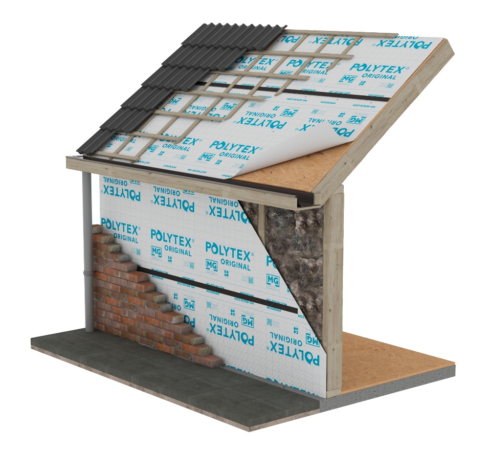 Niet UV-bestendige folie voor hellend dak