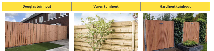 Verschillende tuinhout soorten op voorraad!