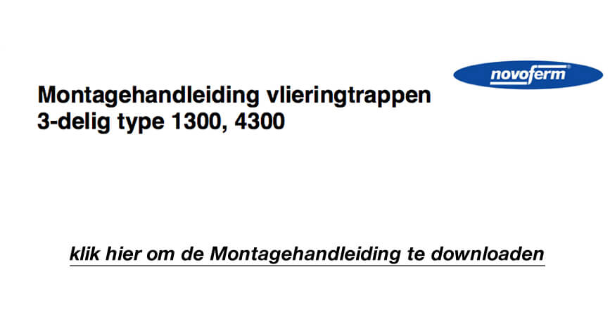 Download het Novoferm 3-delige Houten Vlieringtrap 1300 Montagehandleiding in .pdf